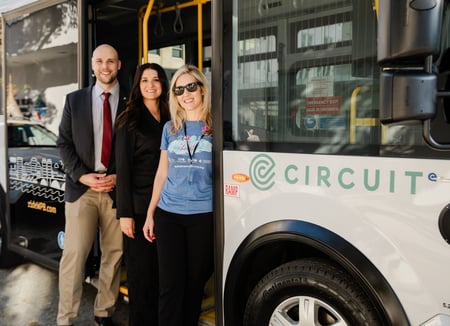 West Palm Beach City Officials in a Circuit Vehicle